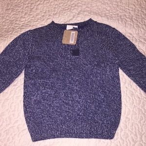 Blue and white toddler sweater